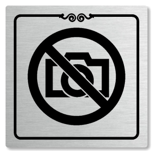 Zákaz fotogravování, 80x80mm, stříbrná, Texas